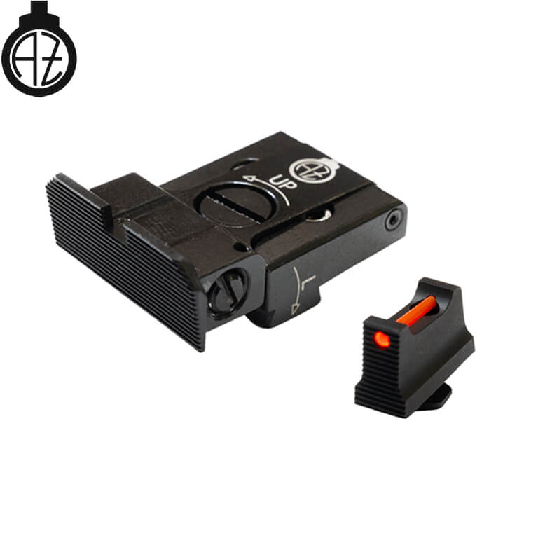 Glock 17, Glock 19, Glock 26 verstellbare Visierung mit Glasfaseroptik | Typ A
