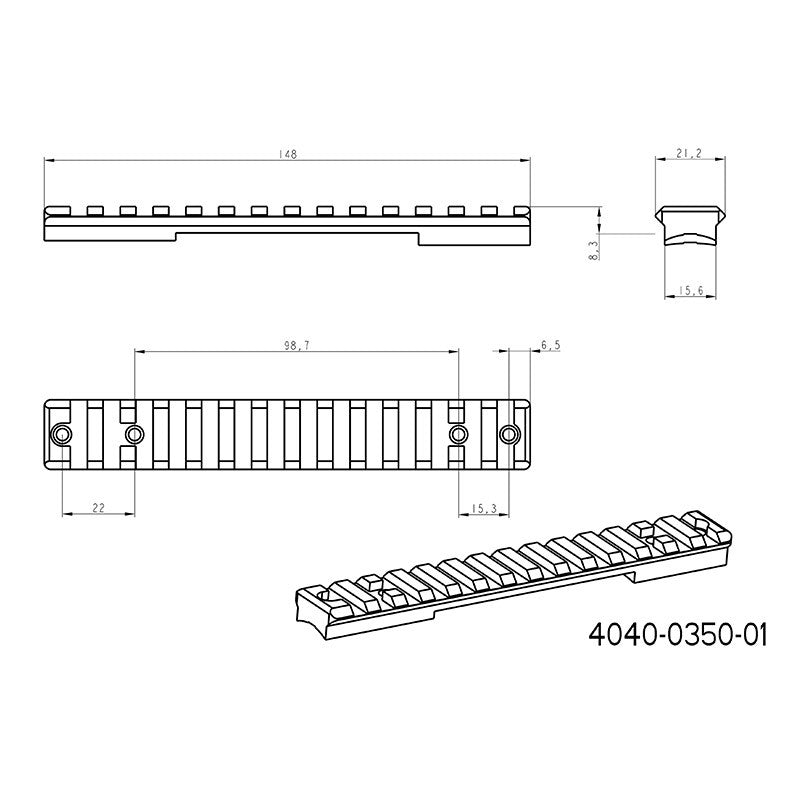 Howa 1500S Picatinny-Schiene 