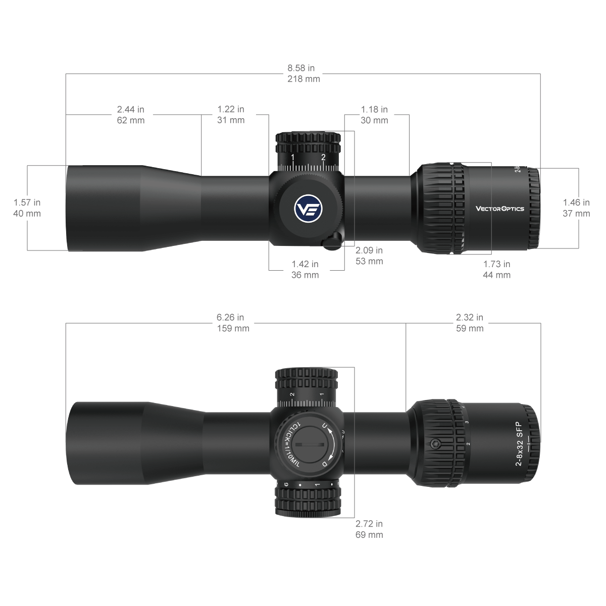 Vector Optics Veyron 2-8x32IR kompakte Zielfernrohr 